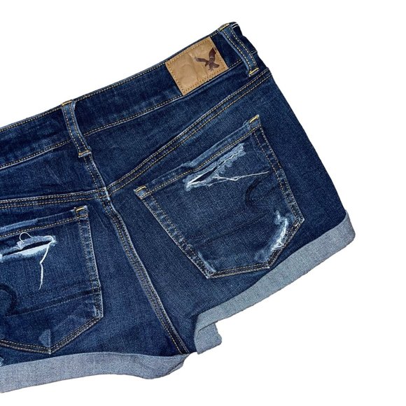 American Eagle Distressed Womens Shorts 4 HiRise Shortie 360 Super Stretch Booty - Picture 6 of 7